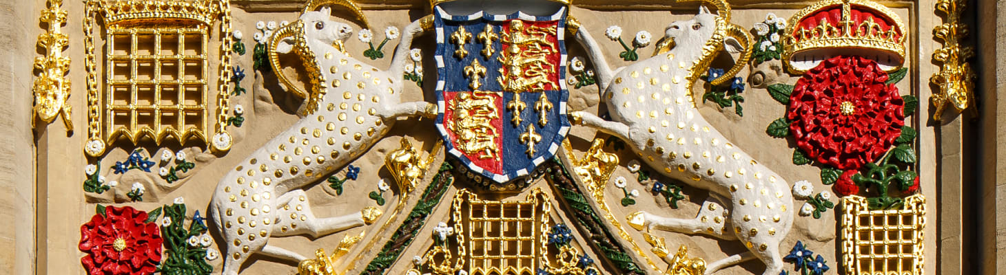Closeup shot of the Great Gate Coat of Arms