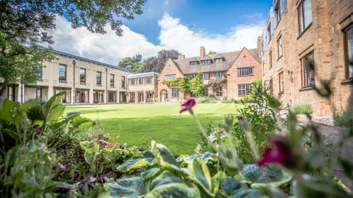 Surrounded by the college buildings, and situated by the Bredon House, the East Court Lawns the perfect for you event.