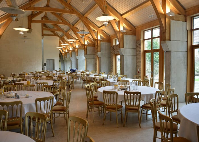 The Gallery, a flexible events space with an abundance of windows that let in lots of natural light and a beautiful oak-beamed ceiling.