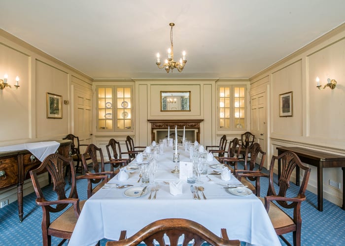 The Junior Parlour is located in the Old Courts, our historic and traditional site in the heart of the city centre, and can seat up to 12 people for dining (minimum 10 diners required).