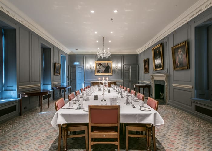 The Senior Parlour is located in the Old Courts, our historic and traditional site in the heart of the city centre, and can hold up to 30 diners / 60 people for a finger buffet / 48 people for a hot fork and walk buffet/24 people for a seated buffet.