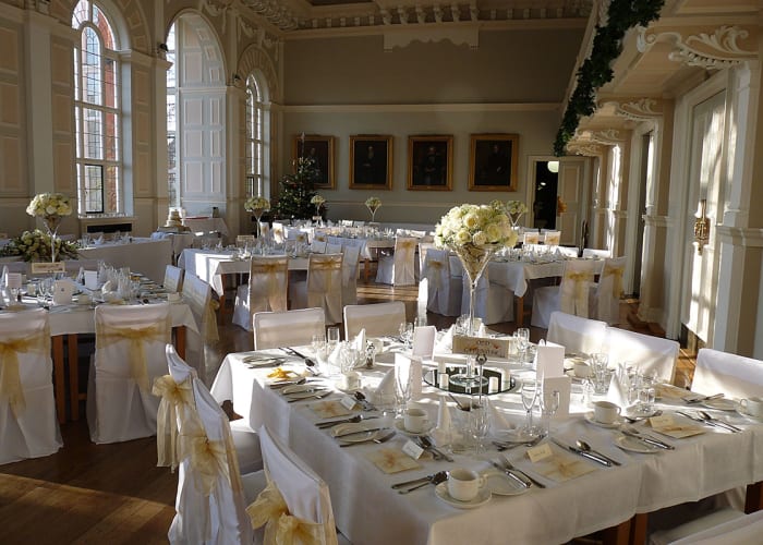 The College Hall, which is at the heart of the college is stunningly decorated in light pastel colours with 7 long arched windows which creates a light, bright space with views of the garden. The Hall can hold from 20 to 180 for dinners, 200 for drinks receptions and from 60 to 150 for weddings.