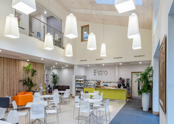 A large Bistro, with high ceilings and natural daylight from sky lights and windows, a great space for delegates.