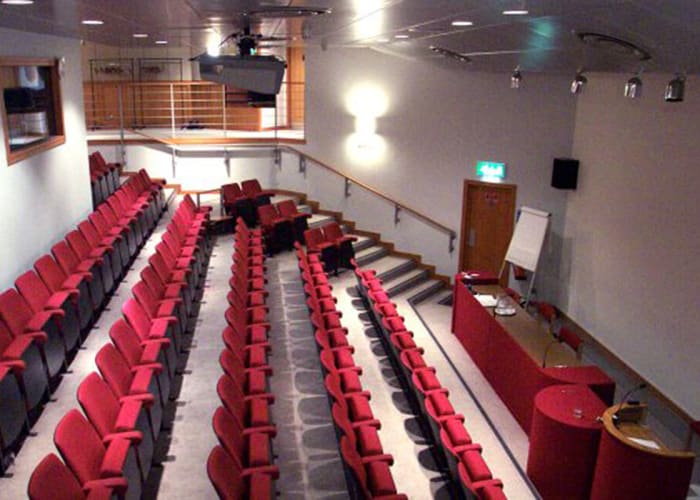The prestigious Umney Theatre offers a more intimate environment for conference sessions and lectures. Seating 120 delegates it is also air-conditioned. There is an adjoining Lounge, and a refreshment/exhibition area. Fully equipped with data projection, PA system etc. and an experienced AV technician is available to assist presenters. For organisers a conference office is provided equipped with telephone and photocopier.