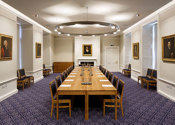 The Ramsden Room is a stunning venue for meetings and receptions, overlooking the main court.
The room can accommodate various layouts from 20 in boardroom to 40 in theatre style and has full audiovisual functionality.