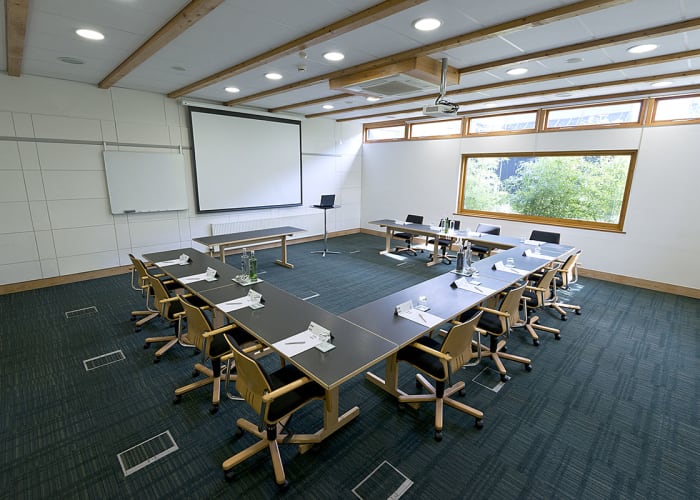 Situated within the Study Centre, this room features views across Churchill College's ground and is easy access to the outdoor space.