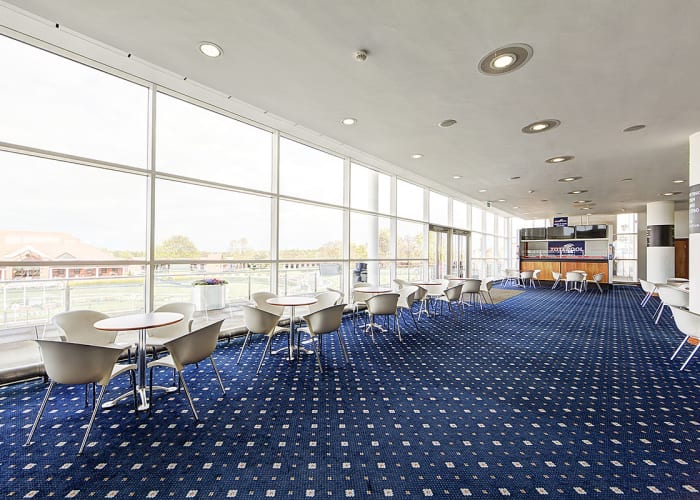 Located on the 1st floor, this dual aspect area is light and airy with a sweeping central staircase and has magnificent views over the Parade Ring and racecourse.