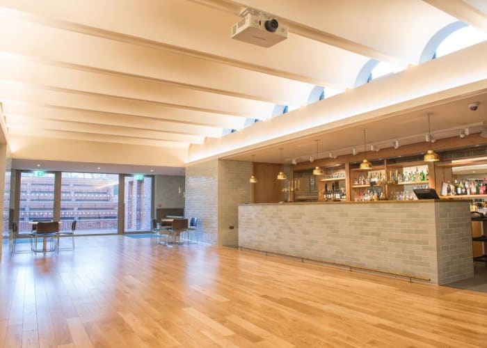 The Brewery Room is a large flat floored space with floor to ceiling windows , bathed in natural light, the room is perfect for receptions, dining and as a breakout space for meetings and events.