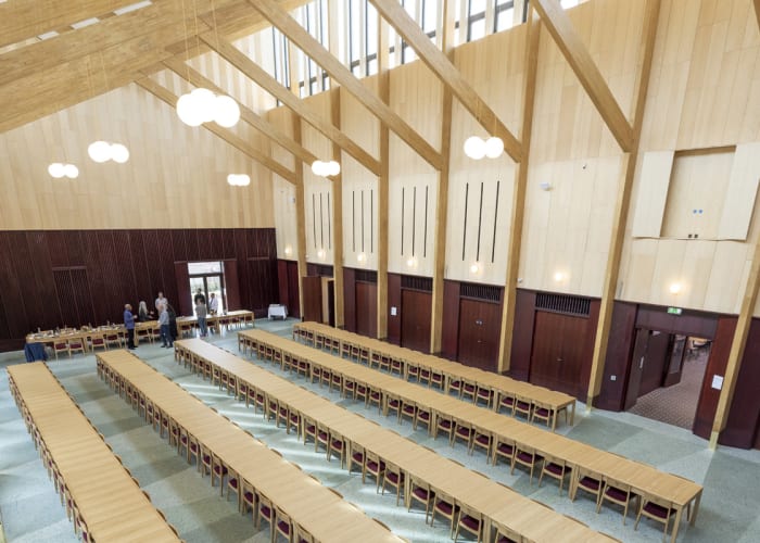 The New Dining Hall at Homerton College can cater for 250 guests.