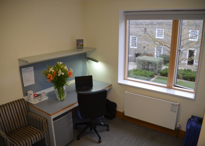 We have a range of en suite accommodation available at Clare College, with the majority of rooms being located at Memorial Court, Queens Road. Our bed and breakfast rate for a single ensuite bedroom is Â£83.60+VAT.
All of these rooms have WiFi access.