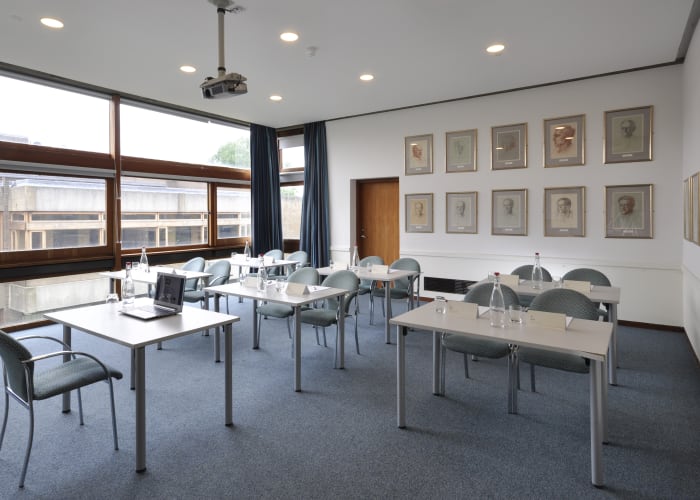 On the first floor of the main College building, with views of the College lawn to one aspect and the extensive playing fields to the other, this light, bright space is equipped with an AV wall to ensure that presentations are seamless and trouble free.