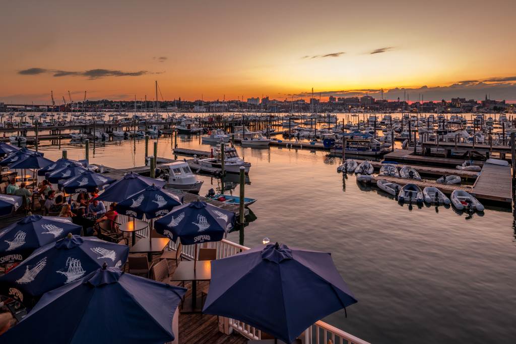 Sunset on Deck at Saltwater Grille. Photo Credit: Peter G. Morneau