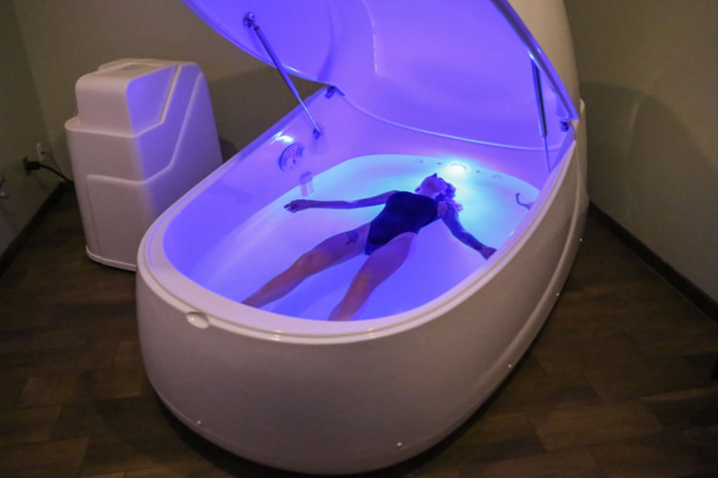 Person floating. Photo Credit: Float Harder