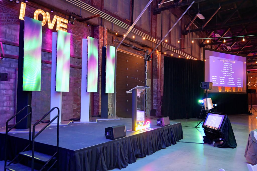Stage Setup. Photo Credit: Headlight Audio Visual, Inc.