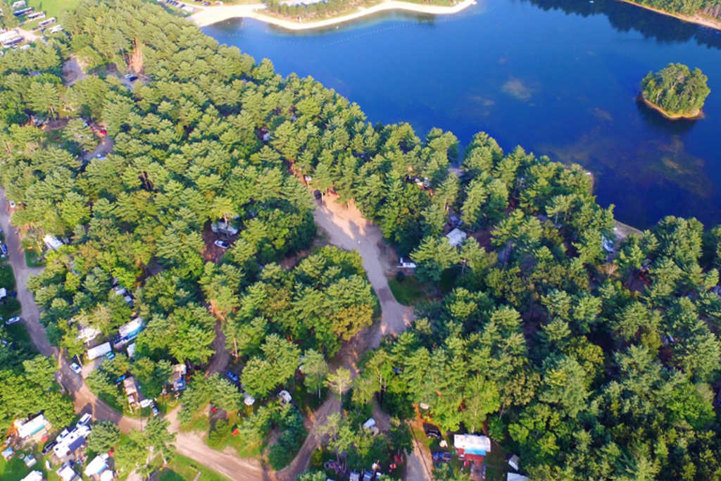 Camground Aeriel View. Photo Provided by Wassamki Springs Campground