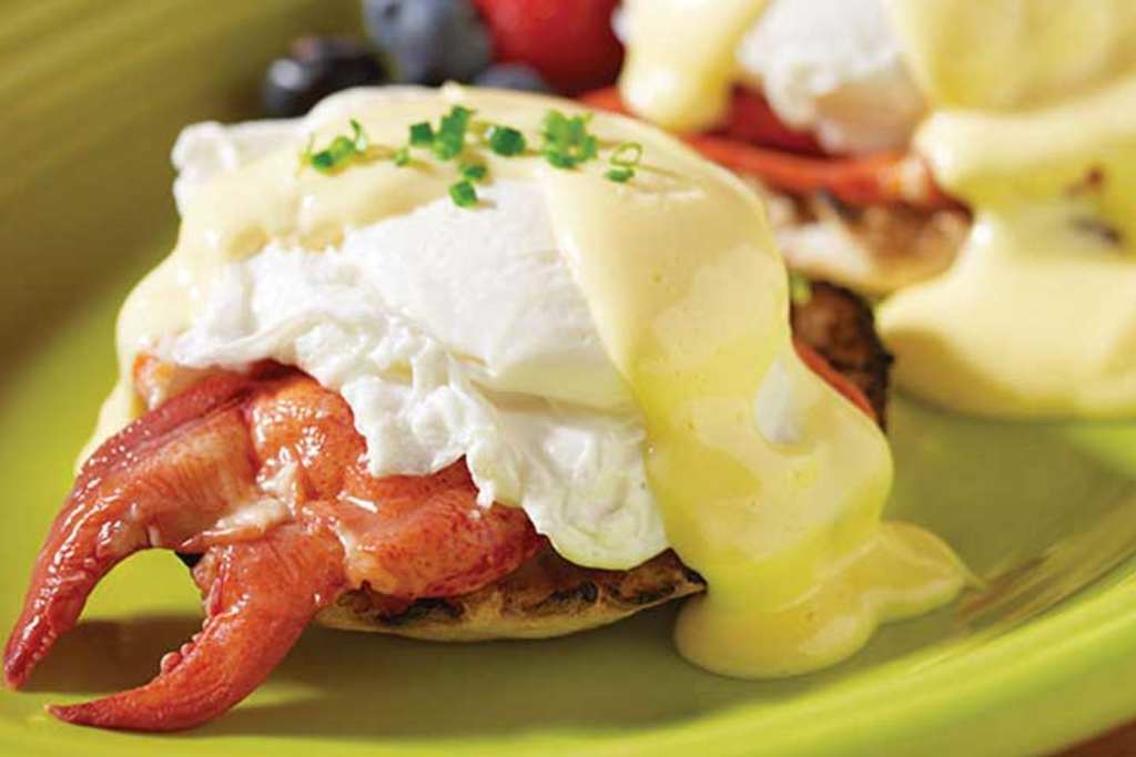 Lobster Benedict. Photo Credit: Linda Bean's Perfect Maine