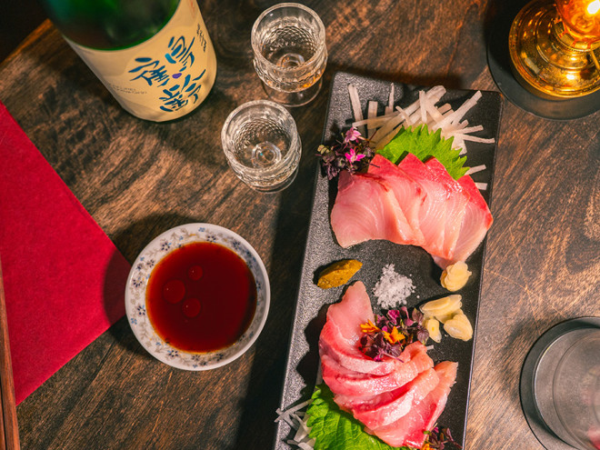 in between days Sashimi Dish with Sake