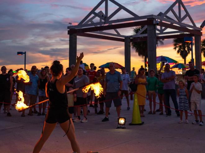 Fire juggler at Sunsets at Pier 60 new
