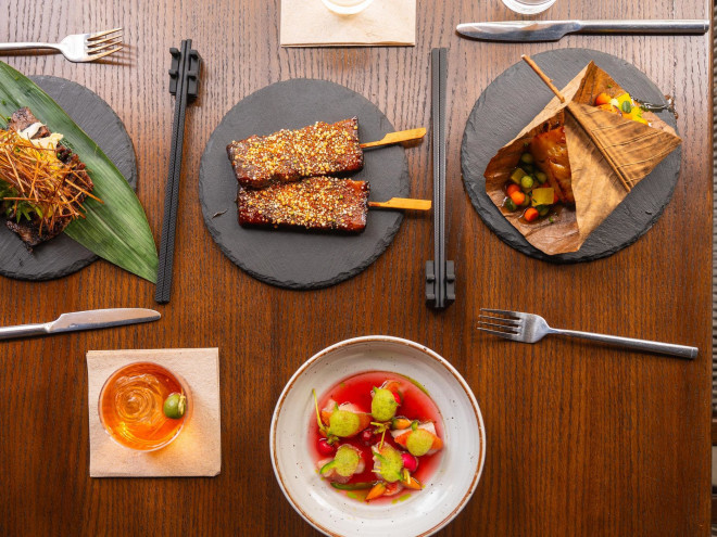 four artfully prepared Pan-Asian dishes at Fortu restaurant in St. Pete