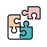 Illustration of jigsaw puzzle pieces.