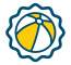 Graphic icon of a beach ball.