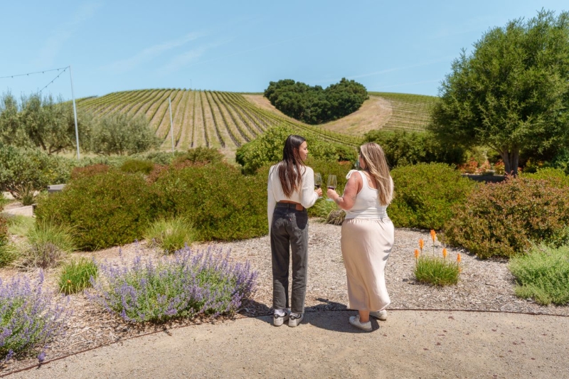 Women at Winery with Lavender in Paso Robles