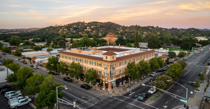 Overview of the Carlton Hotel in Atascadero