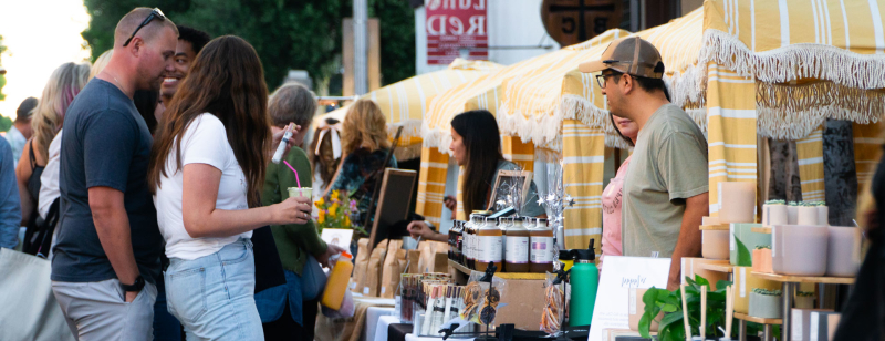 SLO CAL Crafted Pop Up Booth at the Downtown SLO Farmer's Market