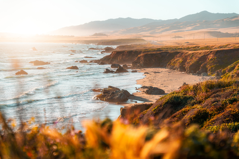 San Simeon coastline looking toward Piedras Blancas Light Station