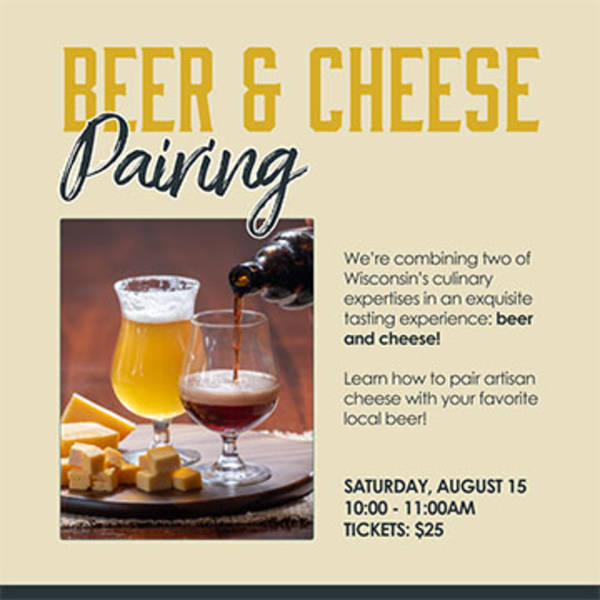 Things to do this Weekend Beer & Cheese Pairing Tasting Experience