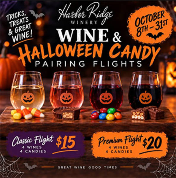 Events Harbor Ridge Winery – Wine & Halloween Candy Flights