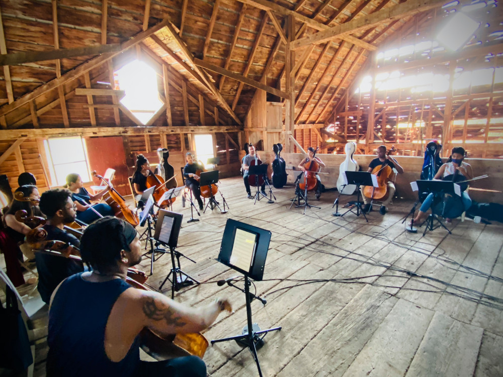 Band Playing in barn