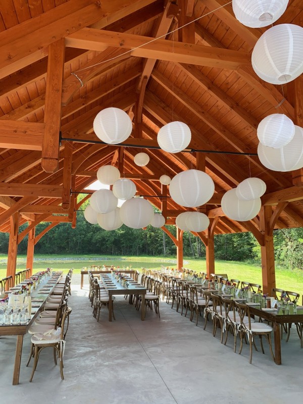 Landis timber frame pavilion wedding