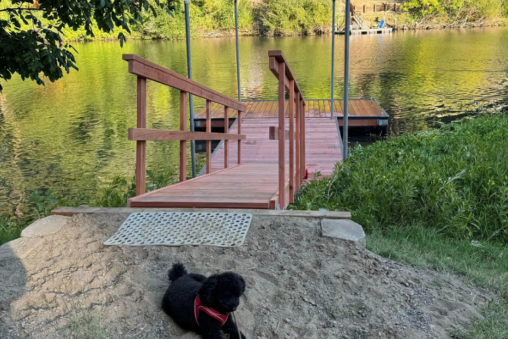 Dog friendly property and our river dock