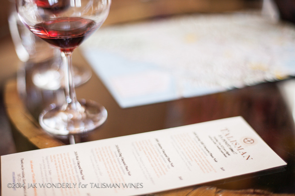 Pinot flight at Talisman Wines