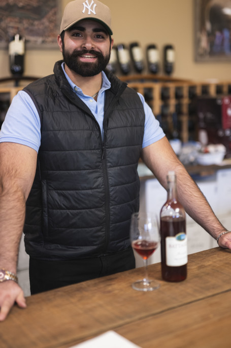 hello! - Valentino is ready to pour you a glass! winery pictured: Battaglini Estate Winery