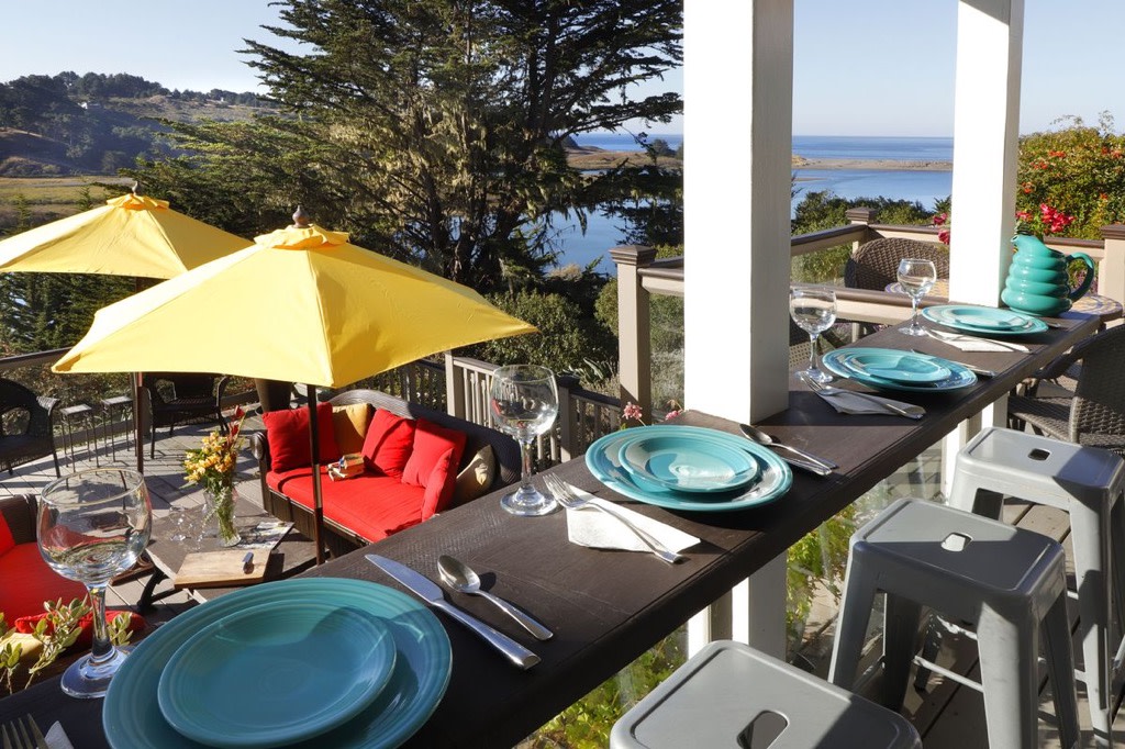 Middle deck, just outside the downstairs fourth bedroom.