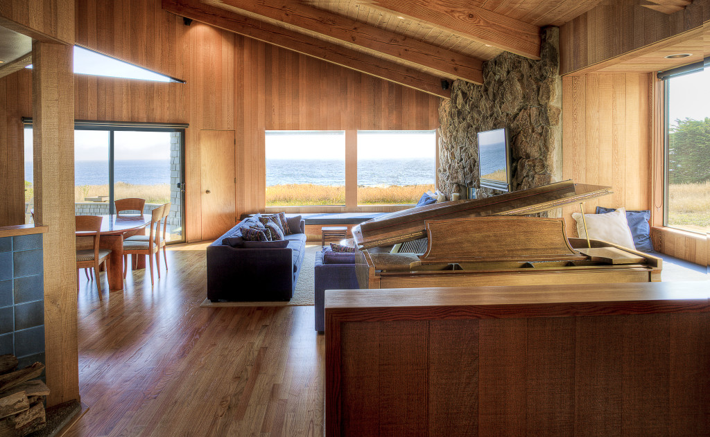 Musicians love the ocean views from the Steinway baby grand piano.