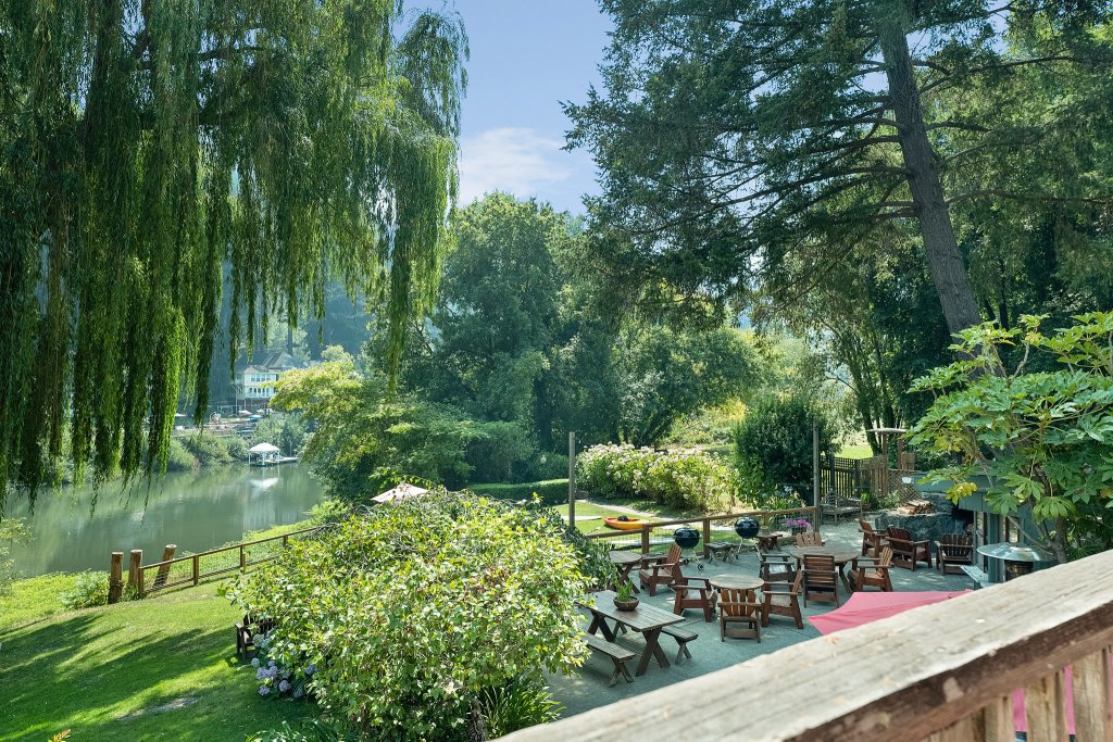 Private balcony overlooking the river