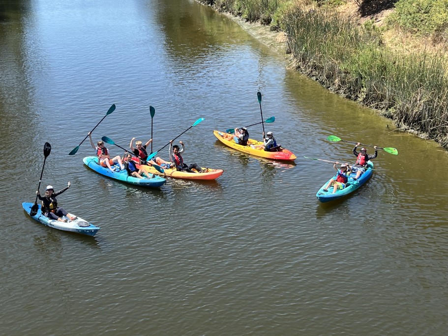 Floathouse Summer Campers Below D Street Bridge, Petaluma