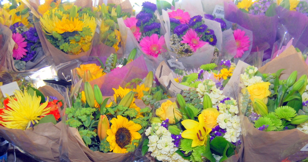 We sell fresh flowers from local farms at Andy's Market