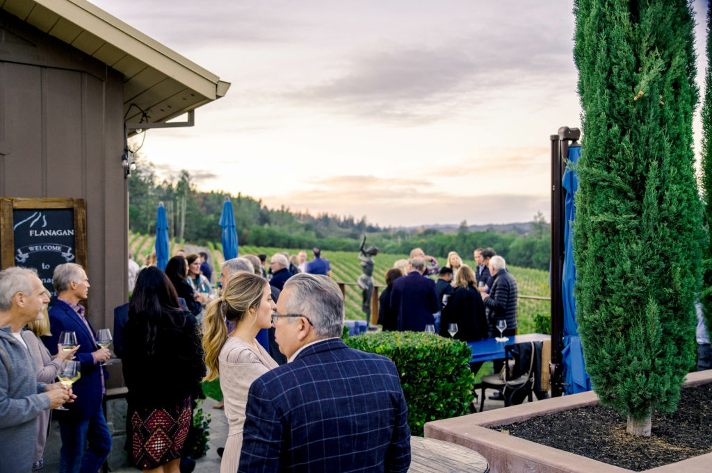 Flanagan Wines Annual Wine Club Event on the Terrace with Vineyard Views