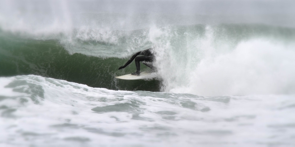 Surfing on the Northern California coast