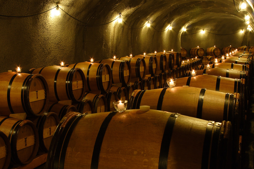 Underground cellars at A. Rafanelli Winery