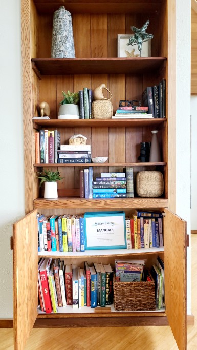 Enjoy any of the books on the living room shelves during your visit.