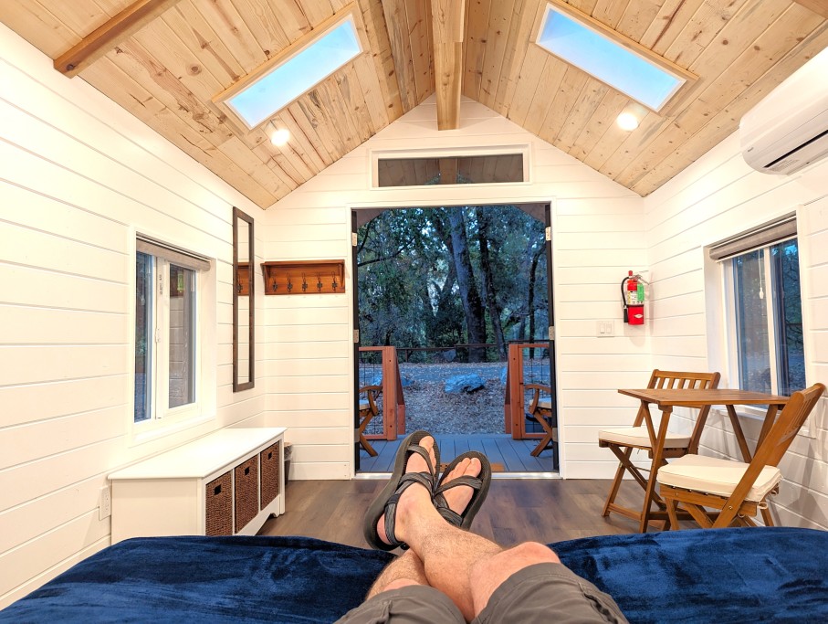 Looking out from your glamping cabin