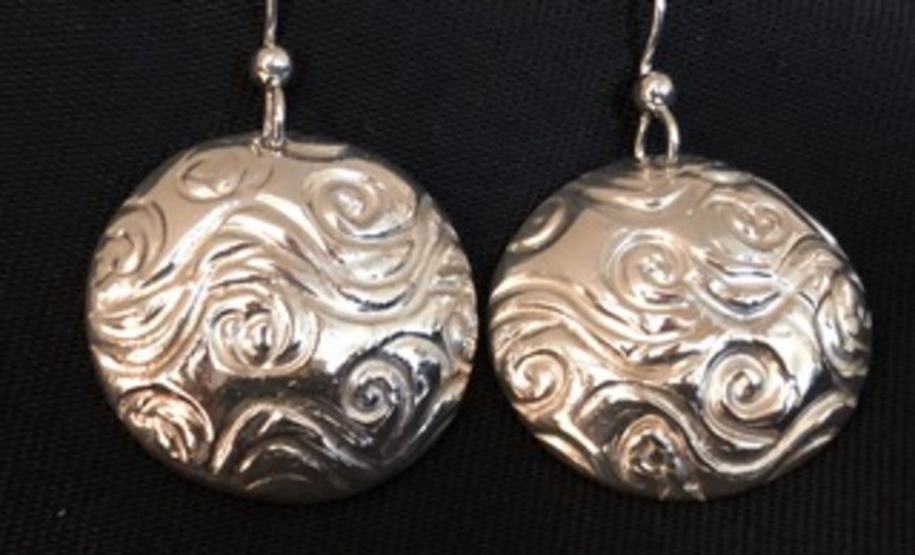 Silver orb earriings created by Jennifer Whitfield