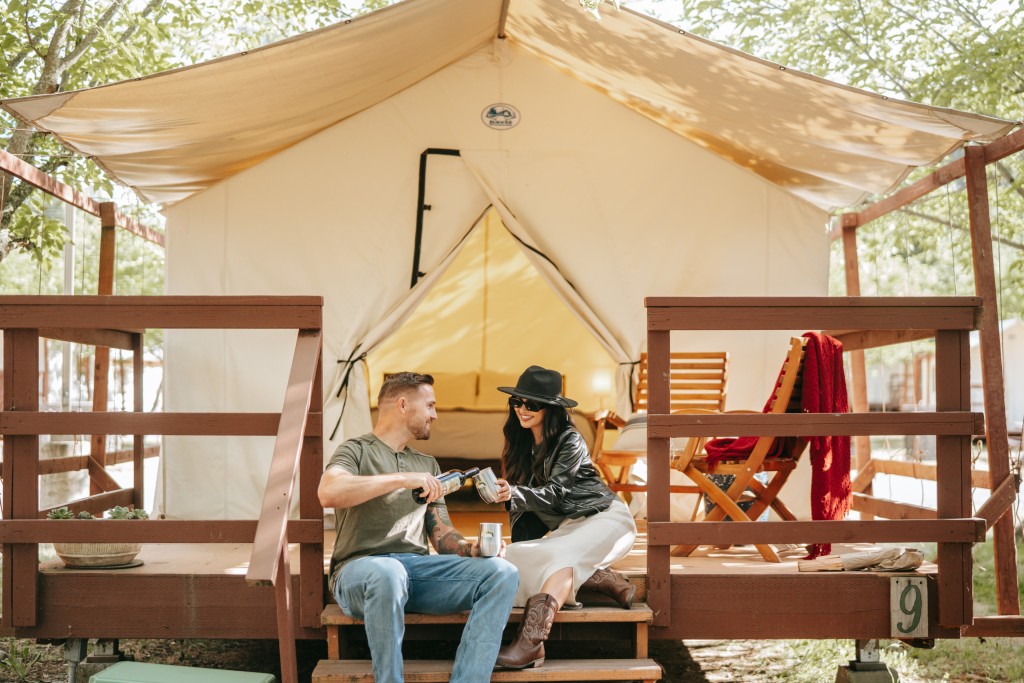 Couple in front of Tent