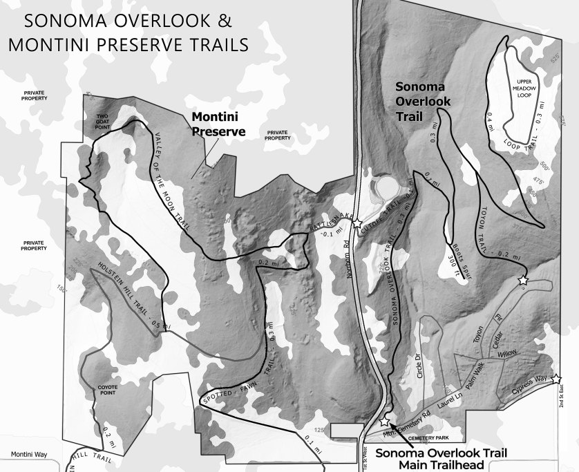 Sonoma Overlook Trail/Montini Open Space Preserve Map