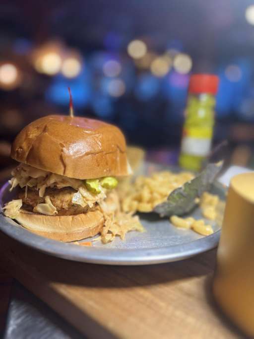 Saucy Mama's Jook Joint burger - Saucy Mama's Jook Joint burger.